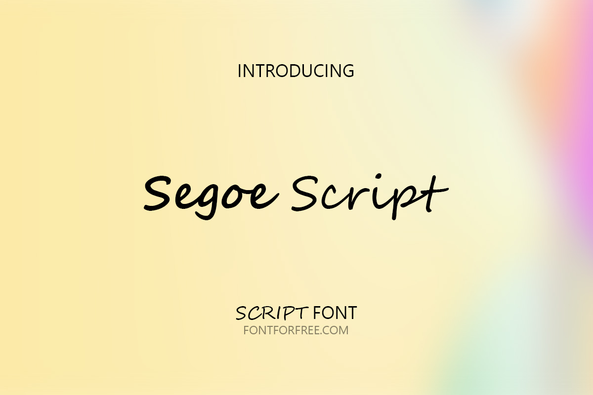 Segoe Script Font - Download Free Fonts